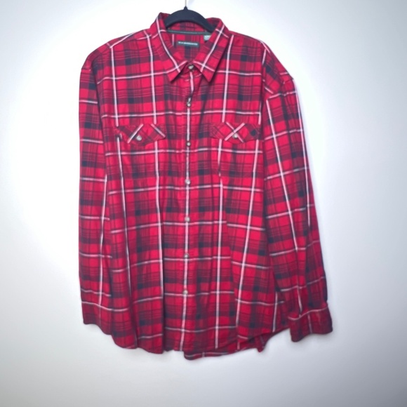 2 G. H. Bass & Co Red Plaid Lumberjack Button Down Long Sleeve Shirt Men’s XXL - Picture 3 of 10